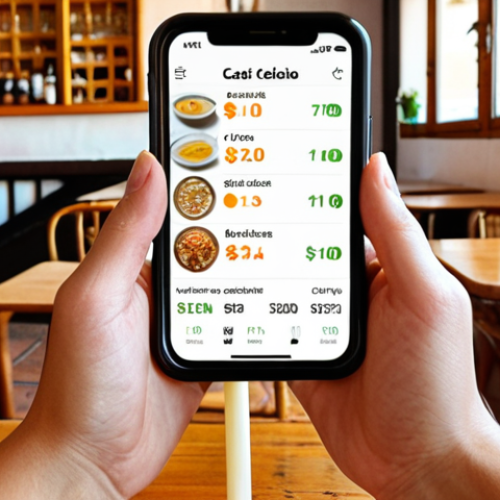 Home 15 A person meticulously tracking their expenses in a mobile app while enjoying a café con leche at a typical Spanish cafe, showcasing mindful spending habits. The app displays categories like "Comida," "Transporte," and "Ocio," with amounts spent in euros (€).