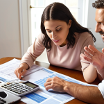 **A supportive team surrounding a woman calculating her budget, with a financial advisor, accountant, and mentor, bathed in warm, encouraging light. The scene should evoke trust and empowerment.** (Focus: teamwork, financial planning)