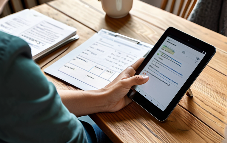 Budgeting with Purpose**
A person sitting at a wooden table, reviewing finances using a budgeting app on a tablet. The scene is warm and inviting, with natural light streaming in. On the table are a cup of coffee and a notebook with handwritten notes. The person is smiling slightly, conveying a sense of control and optimism. Fully clothed, modest attire, safe for work, perfect anatomy, correct proportions, natural pose, professional illustration, high quality, family-friendly.
**